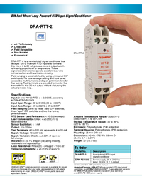 Thumbnail of document Data Sheet - DRA-RTT-2 DIN Rail Loop Powered RTD Input Signal Conditioner